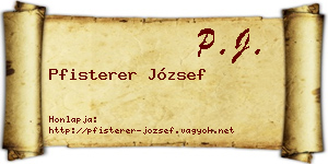 Pfisterer József névjegykártya